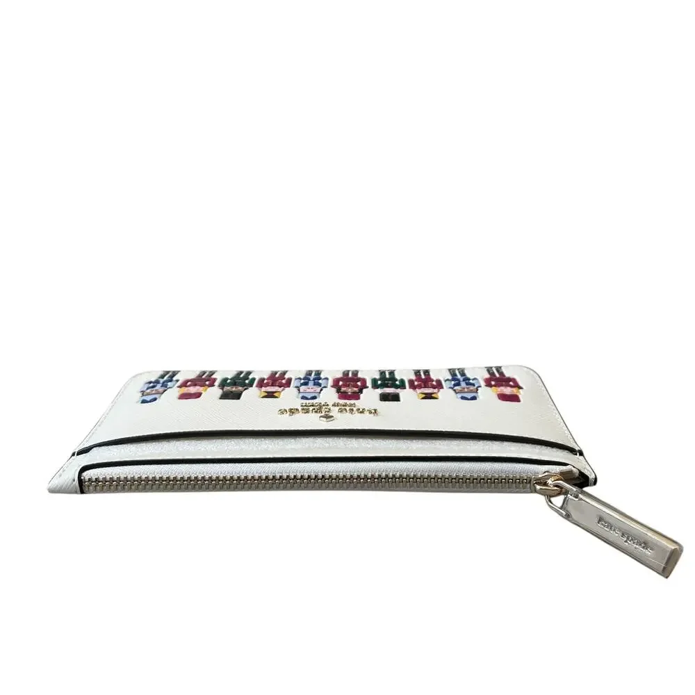 Kate Spade Oh What Fun Nutcracker Large Slim Card Holder Meringue NEW